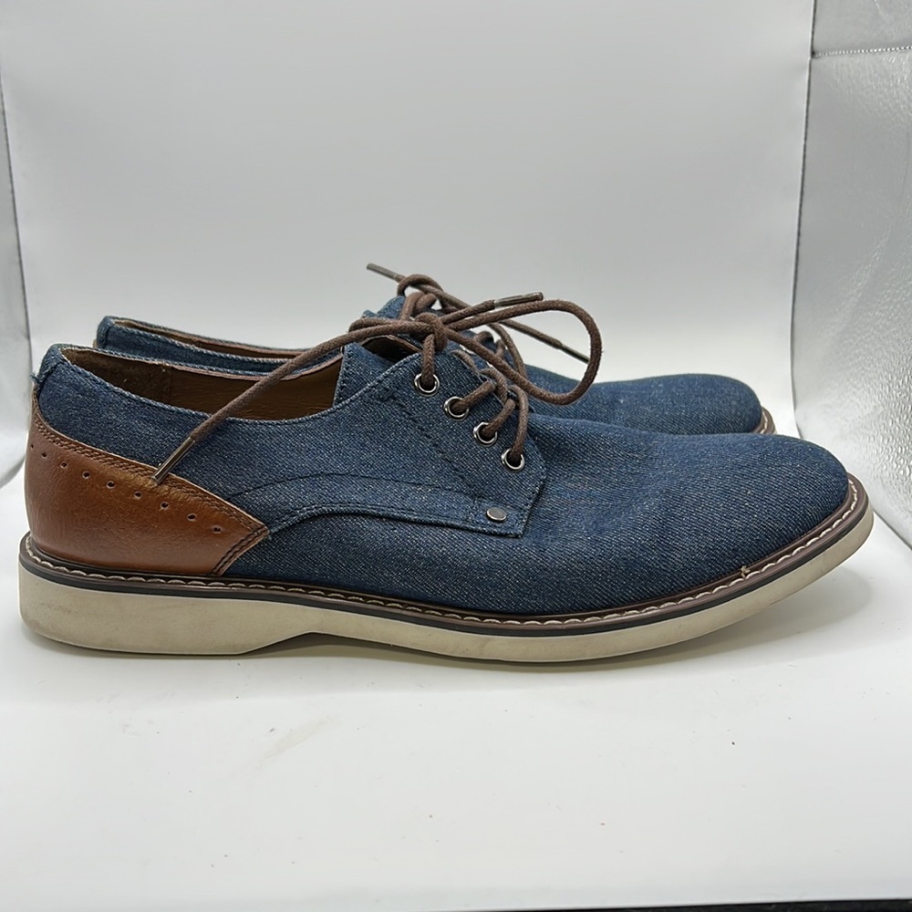 JF J Ferrar Morton Dress Casual Shoes Oxfords Blue Brown Mens Size 8.5 M